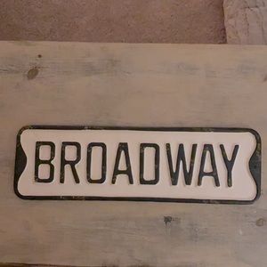 Tin, rustic/vintage, Broadway sign, like new!